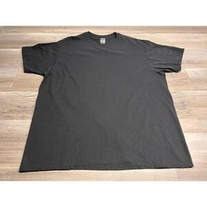 Mens Solid Black Basic T-Shirt Size 2XL Mossy Oak Apparel Casual Boxy Fit Active